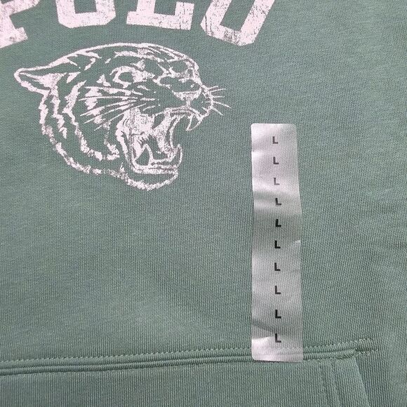 Polo Ralph Lauren Tiger Varsity Hoodie Women's S Green White Cotton Blend New - Picture 4 of 13